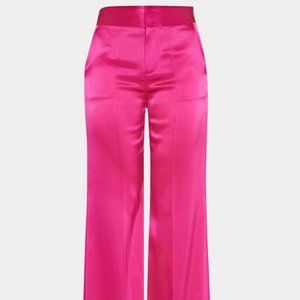 ALICE + OLIVIA Dylan High-Waisted Wide-Leg Satin Pants